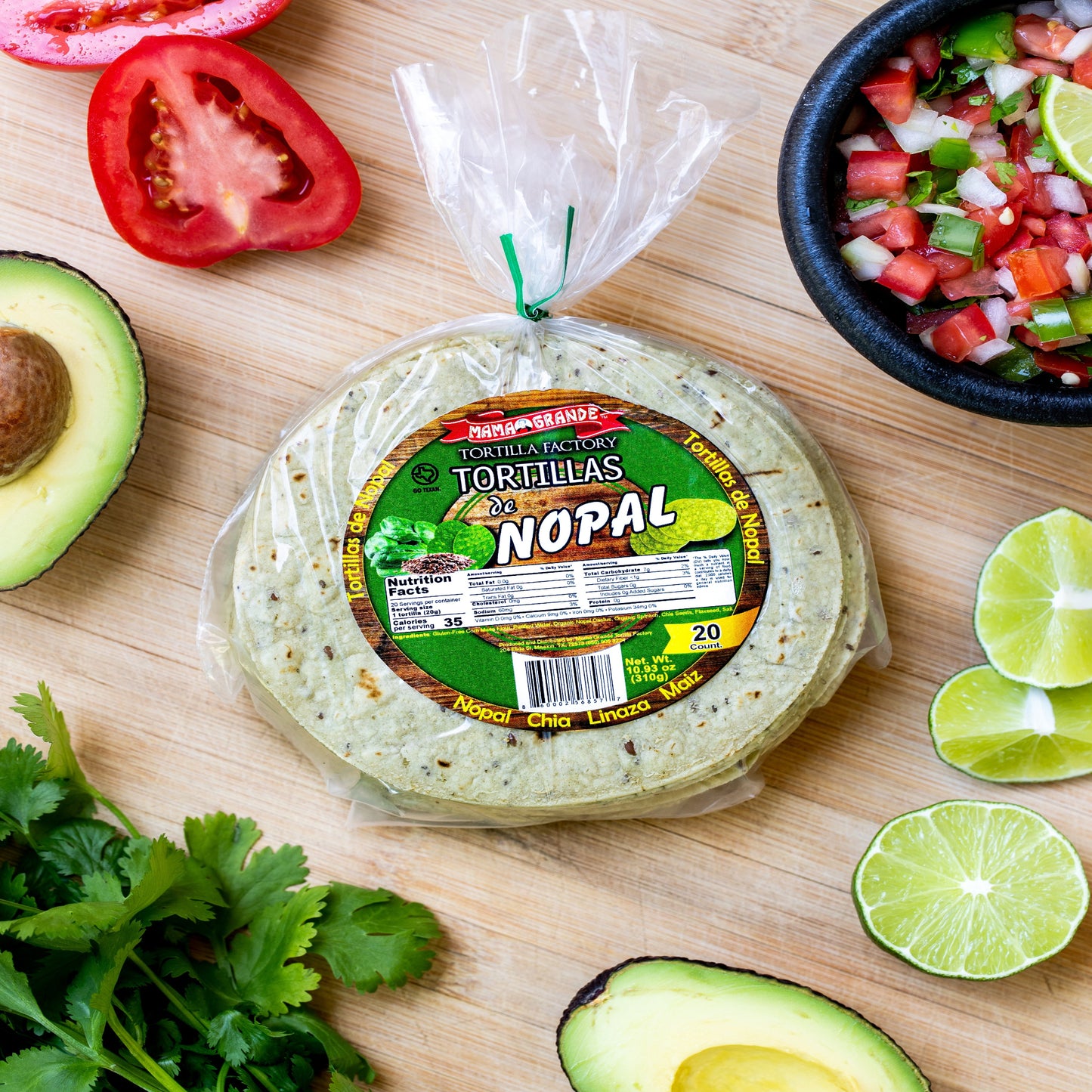 Nopal Cactus Tortillas - Mama Grande Tortilla Factory