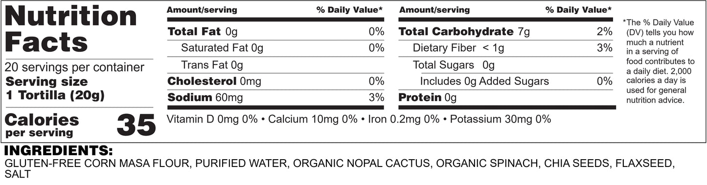 Nopal Cactus Tortillas - Mama Grande Tortilla Factory